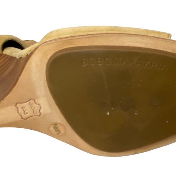 BCBG Maxazira tan suede sandals wedges - Picture 4 of 5